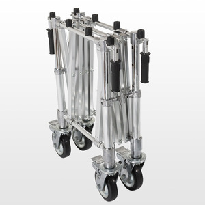 Aluminum Alloy Folding Coffin Trolley 4 Castor Hospital Furniture Funeral Support <b>Foldable</b> Design - Product Image 2