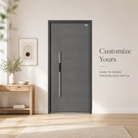 Porte pivotante en acier sculpté pour villa moderne avec poignée de verrouillage anti-effraction, charnière conforme à la norme CE, anti-effraction de classe A