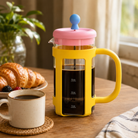 Cafetera Francesa de Vidrio, 350ml, 600ml, 1000ml, de Borosilicato, para Café Frío y Té, con Filtro de Acero Inoxidable, Logotipo Personalizado