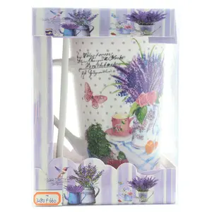 Hete Verkoop Custom Print Koffie Mokken Lavendel Keramische Beker