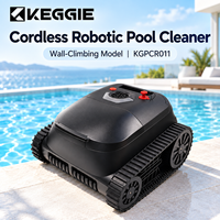Robot nettoyeur de piscine mural KEGGIE CE RoHS, 4500 mAh, autonomie de 180 minutes, 3 moteurs sans balais, double brosse à rouleaux, navigation intelligente
