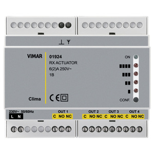 Module de relais RF Vimar Rx Actuator 6(2)A 250V~ 4 canaux pour systèmes Clima - Product Image 1