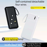 Affichage LED 4 câbles intégrés USB Type-C Haute capacité 10W Sortie Personnalisable 10000mAh Li-Polymère Mini Banque d'alimentation portable