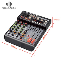 Console de mixage audio professionnelle GAX-MM4 4 canaux avec interface XLR et alimentation fantôme 48V pour l'extérieur