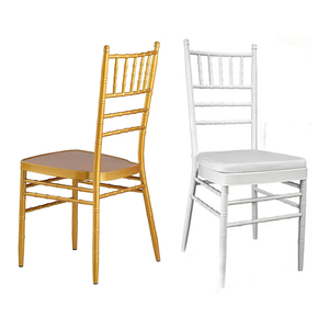 Chaises de mariage en métal empilables pour la mariée et le marié, vente en gros, usage commercial, hôtel - Product Image 1