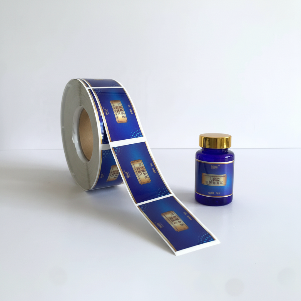Medicine and Health Care Products Sticker Vinyl Ultraviolet Applicable Bottle Label Customised Label Printing Packaging Sticker