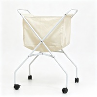 Chariot de buanderie de type sac, grand sac à doublure en coton, chariot utilitaire polyvalent pour la maison, adapté à une utilisation dans les chambres et les hôtels
