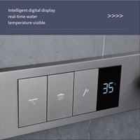 Ensemble de douche thermostatique mural en laiton poli gris anthracite, avec jets de pluie doux et de massage, pour appartement - Vente en gros