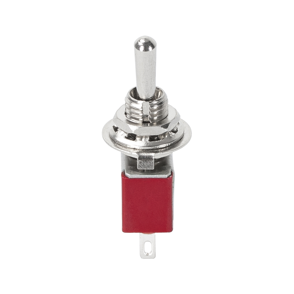 Mini ON-OFF Toggle Switch SPST – 3 Pack, Red, 5A 125V, 6mm Mount | Perfect For DIY Electronics