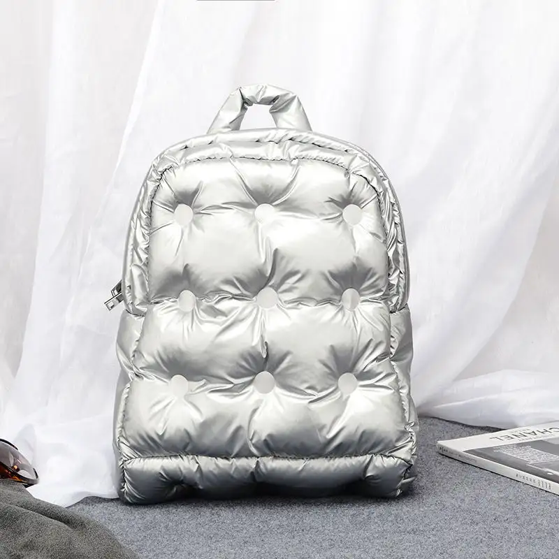 Çanta kadın sonbahar ve kış yeni naylon moda kapitone ceket uzay pamuk hava sırt çantası taşınabilir omuz aşağı sırt çantası
