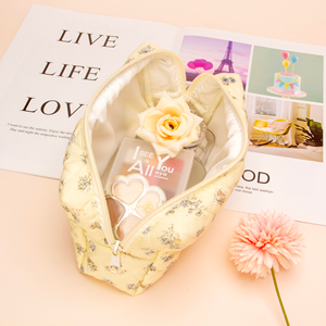 Bolsa de Maquillaje Portátil Bohemia con Cordón y Cremallera, Acolchada con Patrón de Letras Personalizado, de Poliéster, Promocional, Organizador de Viaje - Product Image 4