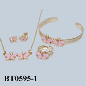 Collar para niños chapado en oro de 14 quilates, juego de pendientes de joyería <span class=keywords><strong>2023</strong></span> - Product Image 2