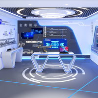 Table de diffusion avec éclairage LED et plateforme, design moderne, personnalisable, pour présentateur de télévision, mobilier de studio TV