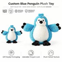 Peluche pingouin bleu personnalisée, fabrication directe usine, OEM ODM, coton PP, polyester, animal en peluche, vente en gros, MOQ, peluche amusante