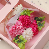 Bouquet de roses éternelles en savon, fait main, pour cadeaux, faveurs et demande en mariage pour demoiselle d'honneur, avec coffret cadeau