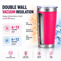 Vaso Térmico de Acero Inoxidable con Aislamiento al Vacío de 20oz/30oz, con Recubrimiento en Polvo, Taza de Café de Viaje de Doble Pared con Tapa y Logotipo Personalizado