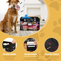 Panier de rangement en métal pour jouets de chien avec poignée, étiquette personnalisée avec le nom de l'animal, bac de rangement en fil métallique pour jouets de chien, vêtements, fournitures pour animaux de compagnie