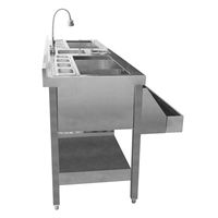 Stasiun Bar koktail kombinasi dengan wastafel Blender dan panci GN makanan terisolasi es dengan baik