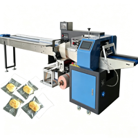 Machine d'emballage horizontale à alimentation par le haut de type coussin pour l'emballage de pâtisseries, gâteaux, biscuits, pains et aliments