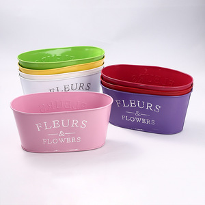 6 pièces seaux à fleurs <span class=keywords><strong>en</strong></span> métal galvanisé coloré ferme rustique style français grands vases pour mariage et décoration de la maison - Product Image 3