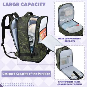 Unisex Green Tropical Leaf Print Fashion Casual Sports Custom Backpack Polyester <b>Waterproof</b> Zipper Closure Laptop Travel Bag - Product Image 3