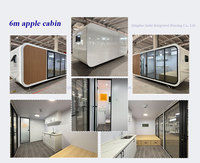Villa préfabriquée modulaire Apple Cabin Home avec panneaux extérieurs en WPC pour bureau, hôtel, atelier, maison de séjour, structure en acier, installation rapide