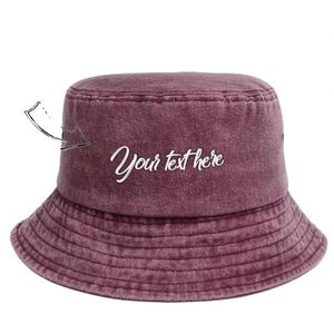 Sombrero de Pescador de Mezclilla Bordado Personalizado Estilo Vintage, Gorra Clásica de Algodón Lavado para Hombres y Mujeres, Uso Diario Informal, Pesca, Esquí - Product Image 3