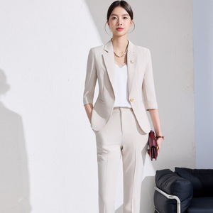 Women's Light Blue Suit Set Three Quarter Sleeve Breathable Polyester Spring Casual Wear - Product Image 4