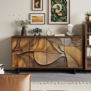 Mueble de lujo ligero de madera estilo rústico para entrada, zapatero, vitrina, almacenamiento, decorativo para sala de estar y dormitorio, aparador, hospital - Product Image 4