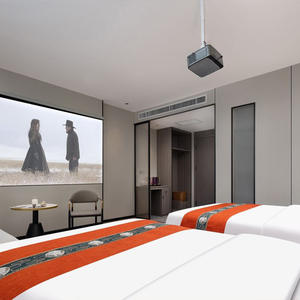 Muebles de dormitorio de madera duraderos, marcos de cama de hotel de tamaño queen y King individual de bajo precio con cabecero y mesitas de noche - Product Image 5