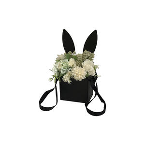 จุดโรงงานโลโก้ที่กำหนดเองพับแบบพกพากระต่ายดอกไม้กล่องของขวัญที่มีมือกล่องของขวัญ - Product Image 3