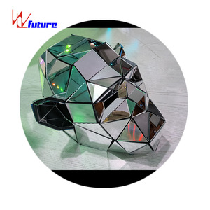 Argent or miroir ours masque Animal casque à la <span class=keywords><strong>mode</strong></span> nouvel an scène Performance discothèque Cosplay accessoire chapeau couvre-chef - Product Image 1