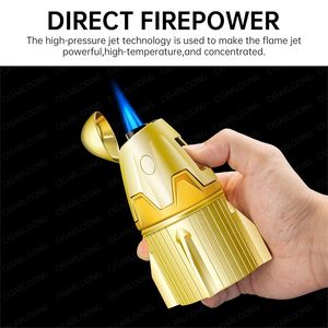 Briquet à cigare CIGARLOONG en forme de fusée, 3 jets de flamme réglables, coupe-vent, torche métallique personnalisée avec poinçon et aiguille intégrés - Product Image 2