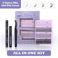 Kit de faux cils en grappe à prix de gros usine, personnalisable avec logo, support de personnalisation pour cils DIY et étiquettes