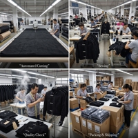 Veste en daim noir pour homme sur mesure, broderie gothique filigranée, fermeture à boucle métallique, streetwear, marque privée, faible MOQ, OEM, ODM