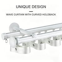 Tringle à rideaux moderne en alliage d'aluminium, système à rail simple ou double, rail décoratif pour montage au plafond/au mur pour la décoration intérieure