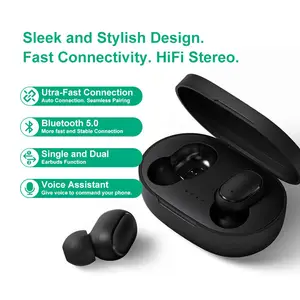 Headphone Mini A6S grosir TWS earbud 5.0 dengan BT dan fitur Hifi tahan keringat untuk bermain game dan olahraga