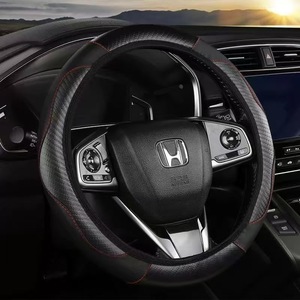 Housse de <span class=keywords><strong>volant</strong></span> de voiture transfrontalière en cuir artificiel, sans anneau intérieur, avec bande élastique - Product Image 3