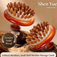 Brosse à cheveux en bois lisse à dents multiples, peigne Gua Sha pour le soin des méridiens et le massage quotidien à domicile, peigne de massage en bois