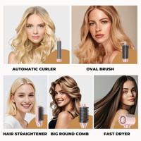 Styler capillaire 5 en 1, double tension, 1400W, sèche-cheveux haute vitesse, brosse à air chaud ionique professionnelle, boucleur automatique, outil de coiffage multifonction