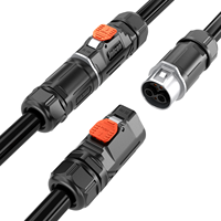 Connecteur circulaire en ligne 600V 120A à 2-22 broches avec verrouillage par poussée pour câble d'alimentation robuste, connecteur de prise pour batterie de stockage d'énergie