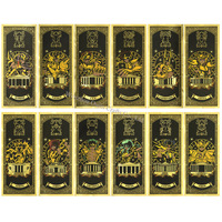 Set Kartu Peringatan Uang Kertas Berlapis Emas 24k Saint Seiya Zodiac Knights