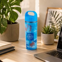 Bouteille d'eau chaude personnalisable en plastique PP sans BPA, 330 ml, écologique, réutilisable, alimentaire, avec bouchon à vis, facile à transporter, pour le sport, l'escalade et le camping