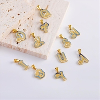 Pendentif Personnalisé Fait Main DIY en Émail Dégradé avec Lettre Anglaise, Breloque Fine en Acier Inoxydable, Accessoires de Bijoux Tendance