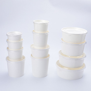 Bol en papier kraft jetable écologique imprimé personnalisé tasse à soupe récipient d'emballage alimentaire à emporter - Product Image 5