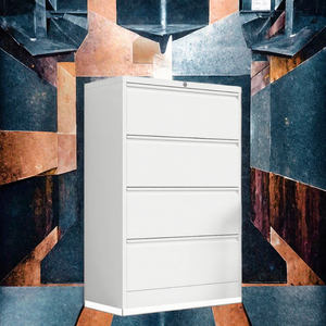 Modern Convertible Foldable Hospital Steel Commercial Filing Cabinet -with <b>4</b> <b>Drawers</b> and Padlock-Metal Office <b>Storage</b> Furniture - Product Image 3