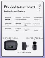 T1 Mini changeur de voix de microphone Lavalier sans fil à suppression de bruit avec étui de charge à affichage numérique pour TikTok YouTube