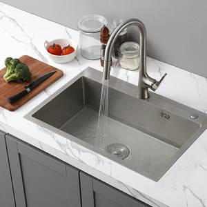 Fregadero de Cocina de Acero Inoxidable SUS304 Cepillado Original, Cuenco Único Grande, Compatible con Inspección - Product Image 1