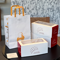 Boîte à pâtisserie rectangulaire écologique personnalisée de qualité alimentaire pour gâteaux, pâtisseries, desserts à emporter avec fenêtre transparente