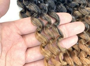 棕色24英寸激情扭钩针头发水波编织头发卷曲长合成头发延伸 - Product Image 3
